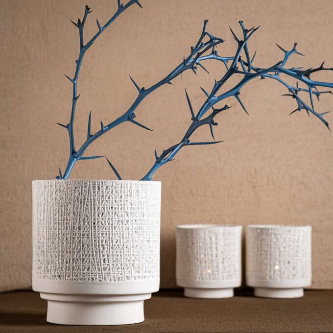 Porcelāna trauks / svečturis 'organic' liels - Image 2