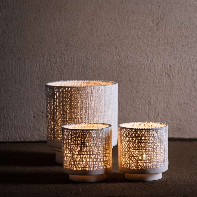Porcelāna trauks / svečturis 'organic' liels - Image 3
